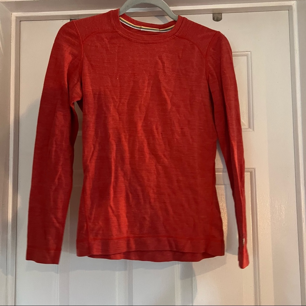 Smartwool Size S Base Layer Orange Red Long Sleeve Top